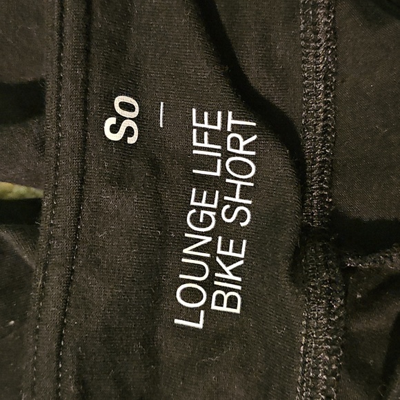 SO Women's Black Bike Shorts with White Stripes - Picture 4 of 5